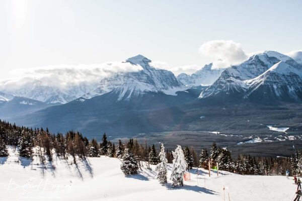 beautiful views of valley from top of lake louise ski resort
