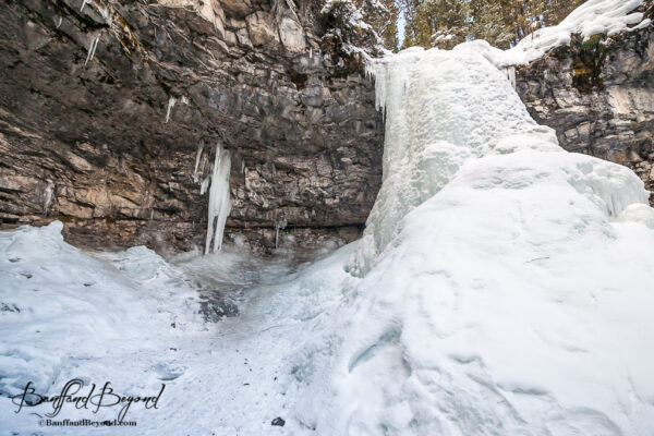 canyon with frozen troll falls kananaskis country