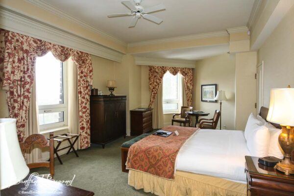 deluxe room at the banff springs with views of the bow river golf course and mountain