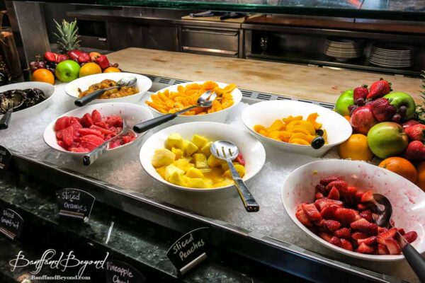 fruit dishes at the banff springs hotel brunch