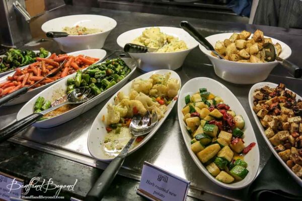 hot vegetable dishes at the banff springs hotel brunch