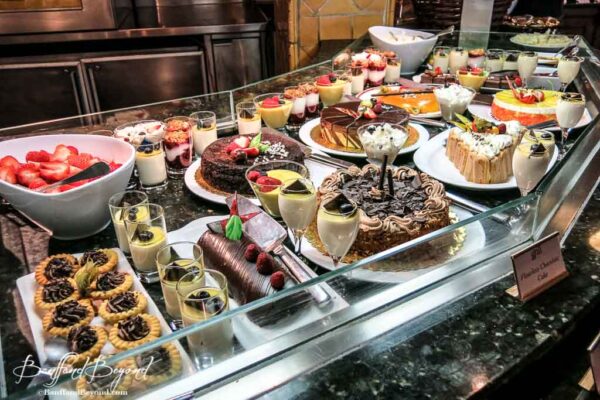huge dessert selection at the bow valley grill brunch