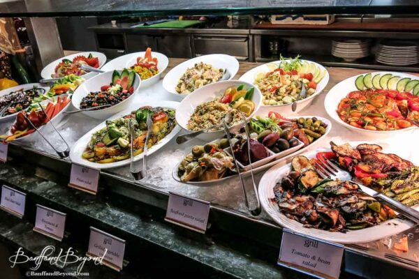 savory vegetable and salad dishes at the banff springs hotel brunch