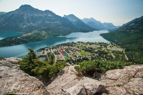 view from the trail to the bear hump in waterton