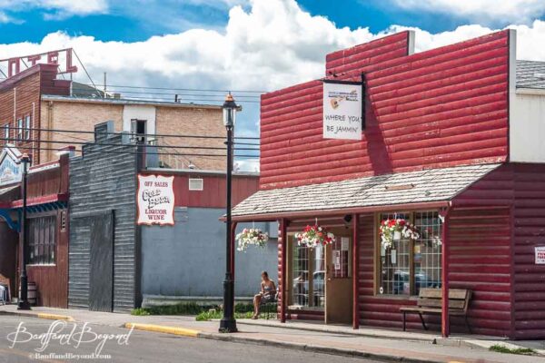 historic building fronts of cochrane business stores